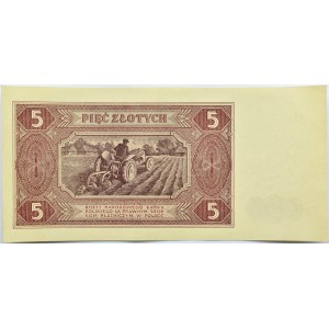 Polska, RP, 5 złotych 1948, seria E, rzadkie