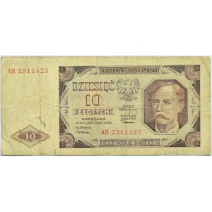 Polska, RP, 10 złotych 1948, seria AN