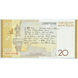 Polska, Juliusz Słowacki, 20 złotych 2009, Warszawa, UNC