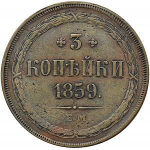 Rosja, Aleksander II, 3 kopiejki 1859 E.M., Jekaterinburg