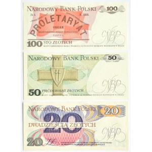 Polska, PRL, lot banknotów 20-100 złotych (2), UNC