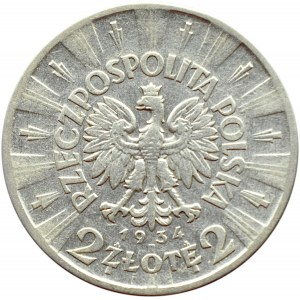Polska, II RP, J. Piłsudski, 2 złote 1934, Warszawa