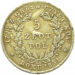 Powstanie Listopadowe, 5 złotych 1831 KG, Warszawa