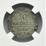 Mikołaj I, 10 groszy 1839 MW, Warszawa, NGC AU53