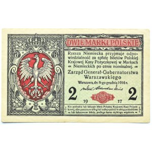 Poland, Second Republic, 2 marks 1916 General B series