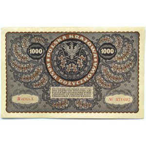 Polska, II RP, 1000 marek 1919, III SERJA Ł - typ 6