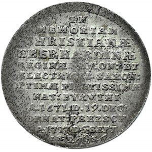 August II Mocny, 2 grosze 1727, śmierć żony króla Krystyny Eberhardyny, Drezno