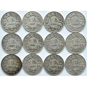 Szwajcaria, lot franków 1906-1931 B, Berno (1)
