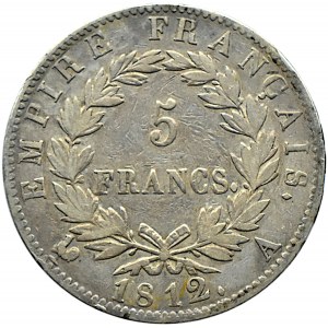 Francja, Napoleon Bonaparte, 5 franków 1812 A, Paryż