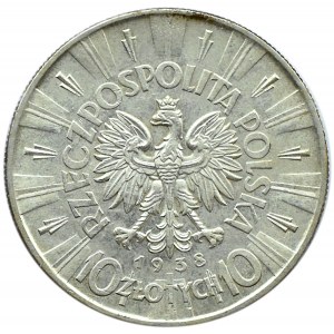 Polska, II RP, Józef Piłsudski, 10 złotych 1938, Warszawa