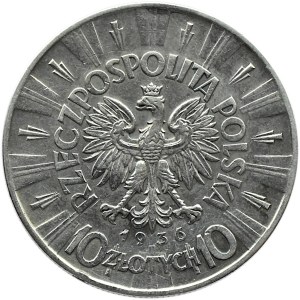 Polska, II RP, Józef Piłsudski, 10 złotych 1936, Warszawa