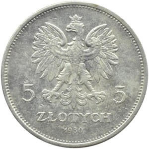 Polska, II RP, Sztandar 5 złotych 1930, Warszawa