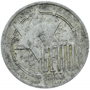 Getto Łódź, 10 marek 1943, aluminium odmiana z kropką