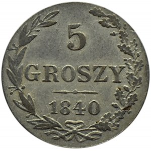 Mikołaj I, 5 groszy 1840 MW, Warszawa