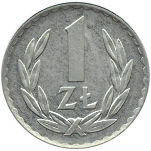 Polska, PRL, 1 złoty 1975, Warszawa, płaska data, UNC