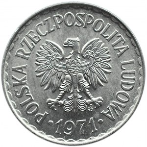 Polska, PRL, 1 złoty 1971 ze znakiem, Warszawa, UNC