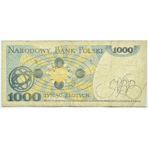 Polska, PRL, 1000 złotych 1982, seria GF, destrukt bez nadruku głównego