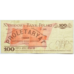 Polska, PRL, 100 złotych 1988 ?, seria HR, destrukt bez nadruku głównego