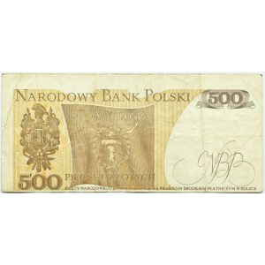 Polska, PRL, 500 złotych 1982, seria EP, obustronnie przesunięty druk