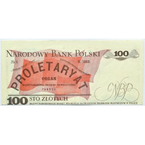 Polska, PRL, 100 złotych 1988, seria RN, obustronnie przesunięty druk