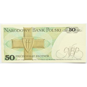 Polska, PRL, 50 złotych 1988, seria GC, brak daty i podpisów, UNC