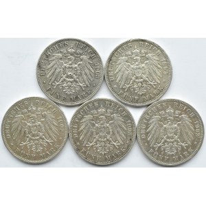 Niemcy, Prusy, Wilhelm II, lot 5 marek 1895-1903 A, Berlin (1)