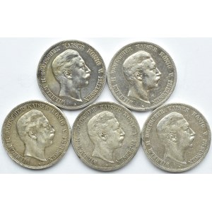 Niemcy, Prusy, Wilhelm II, lot 5 marek 1900-1904 A, Berlin (2)