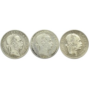 Austro-Węgry, Franciszek Józef I, zestaw 3 forintów bitych dla Węgier