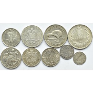 Europa/Świat lot srebrnych monet, 9 sztuk