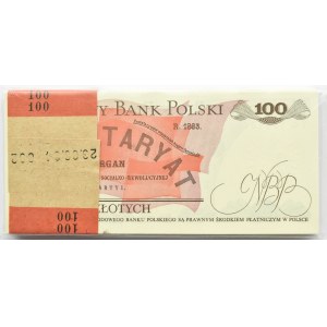 Polska, PRL, paczka bankowa 100 złotych 1988, seria TG, zafoliowana