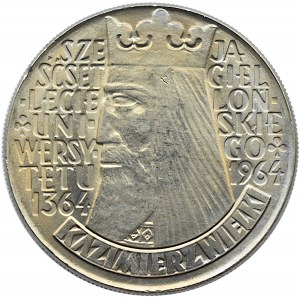 Polska, PRL, 10 złotych 1964, Kazimierz Wielki, wklęsły, Warszawa, UNC