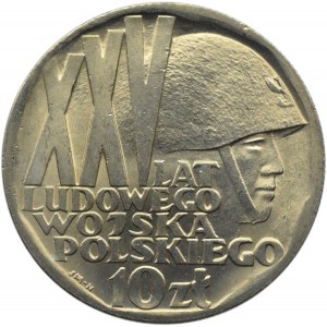 Polska, PRL, XXV lat Ludowego Wojska, 10 złotych 1968, Warszawa, UNC