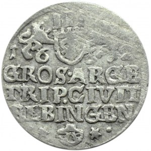 Okupacja szwedzka, Gustaw II Adolf, trojak 1632, Elblag, (R2)