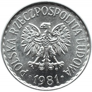 Polska, PRL, 1 złoty 1981, IDEALNE, UNC