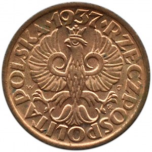 Polska, II RP, 1 grosz 1937, Warszawa, UNC