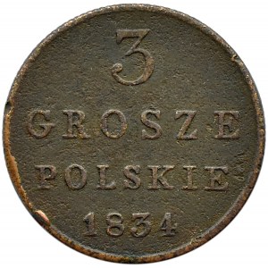 Mikołaj I, 3 grosze 1834 I.P., Warszawa
