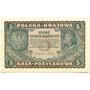 Polska, II RP, 5 marek 1919, II seria CZ