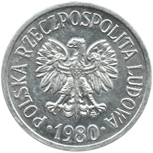 Polska, PRL, 20 groszy 1980, Warszawa, proof-like