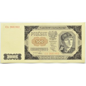 Polska, RP, 500 złotych 1948, seria CA, stan I/I-