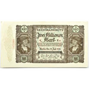 Deutschland, Weimarer Republik, 2000000 Mark 1923, keine Seriennummer