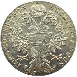 Austria, Maria Teresa, talar 1780, nowe bicie, menniczy egzemplarz