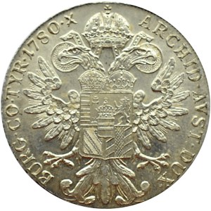 Austria, Maria Teresa, talar 1780, nowe bicie, menniczy egzemplarz