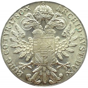 Austria, Maria Teresa, talar 1780, nowe bicie, menniczy egzemplarz