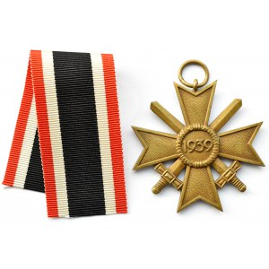 Niemcy, III Rzesza, Krzyż Zasługi Wojennej za rok 1939 z mieczami, wstążka, klasa II, Grossmann&Co