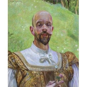 Malczewski Jacek, AUTOPORTRET Z KWIATEM KONICZYNY, 1909