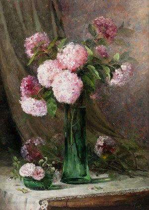 Paula Font (1882-?), Hortensje w zielonym wazonie