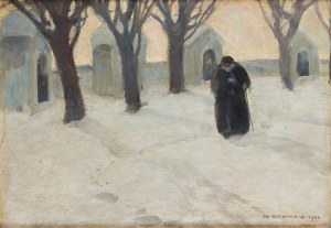 Bronisława Rychter-Janowska (1868 Kraków - 1953 tamże), Kapliczki w śniegu, 1908 r.