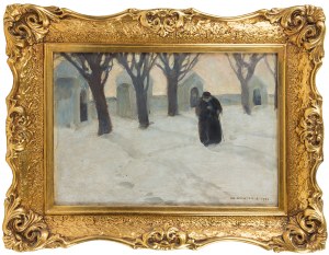 Bronisława Rychter-Janowska (1868 Kraków - 1953 tamże), Kapliczki w śniegu, 1908 r.
