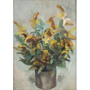 Ludwik Lille (1897 Podwołoczyska - 1957 Paryż), Żółte kwiaty w donicy