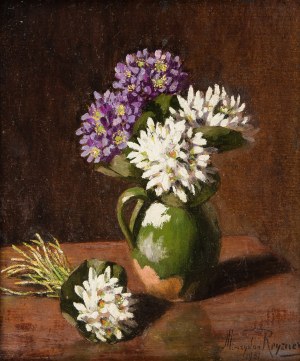 Mieczysław Reyzner (1861 Lwów - 1941 tamże), Kwiaty w zielonym dzbanie, 1931 r.